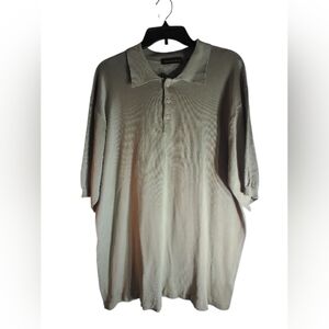 Jhane Barnes Men's Beige Silk Shirt Size XL. Office Preppy Weekend Mimimalist